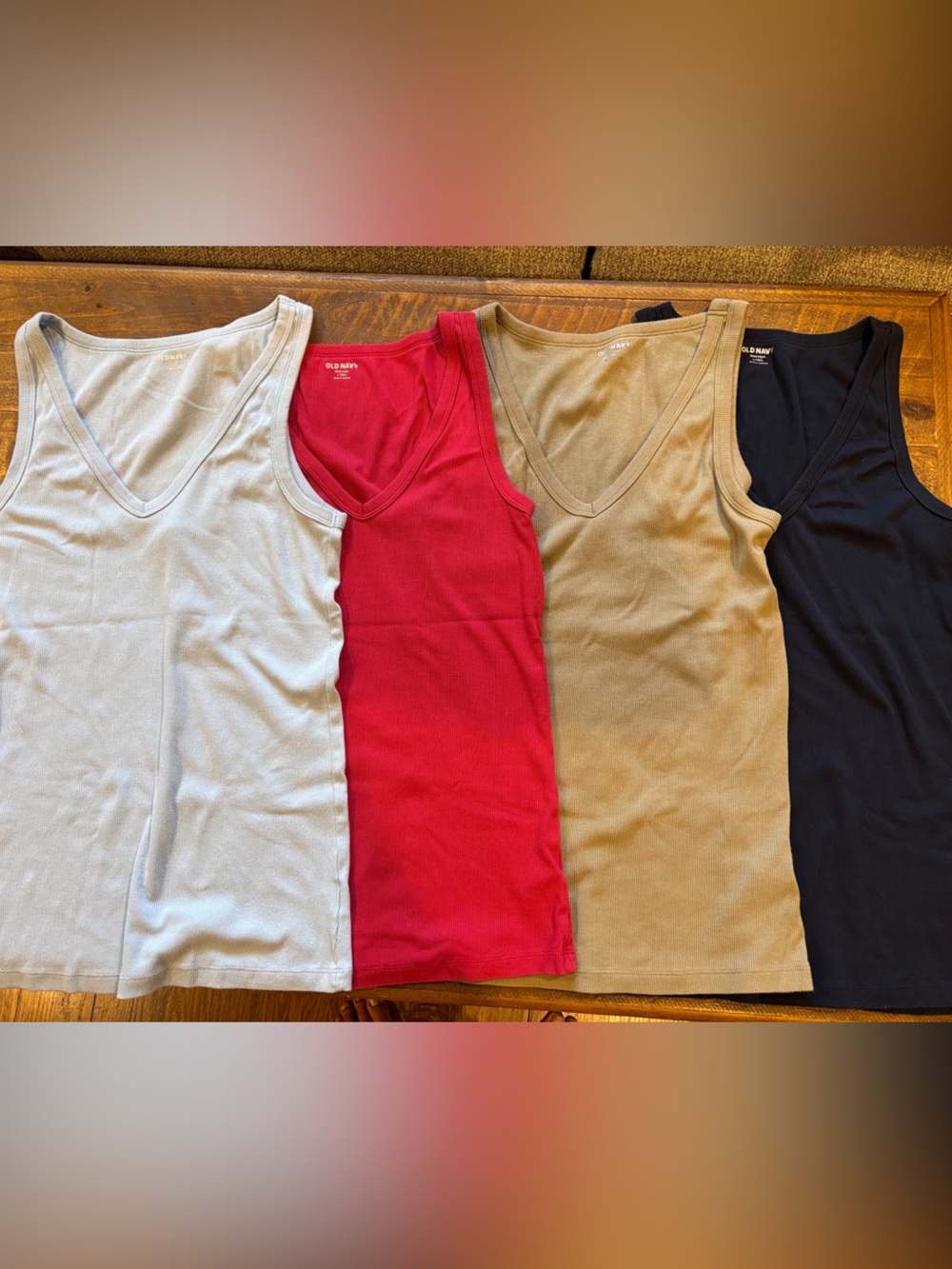 Old Navy Women's V-Neck Tank Tops - White, Red, Khaki, Black